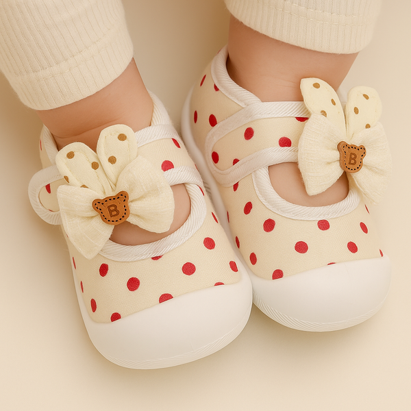 SUNSHINE BABY GIRLS BOOTIE BOW & DOTS RED NO 18/140