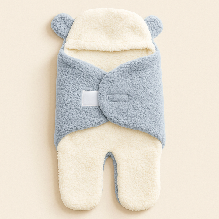 SUNSHINE BABY FLEECE SWADDLE BEAR BLUE (0-6M)