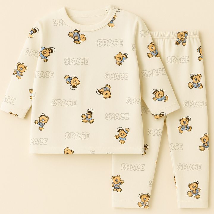 SUNSHINE BABY WINTER PAJAMA SET SPACE BEAR WHITE 3Y(TG DUCK)