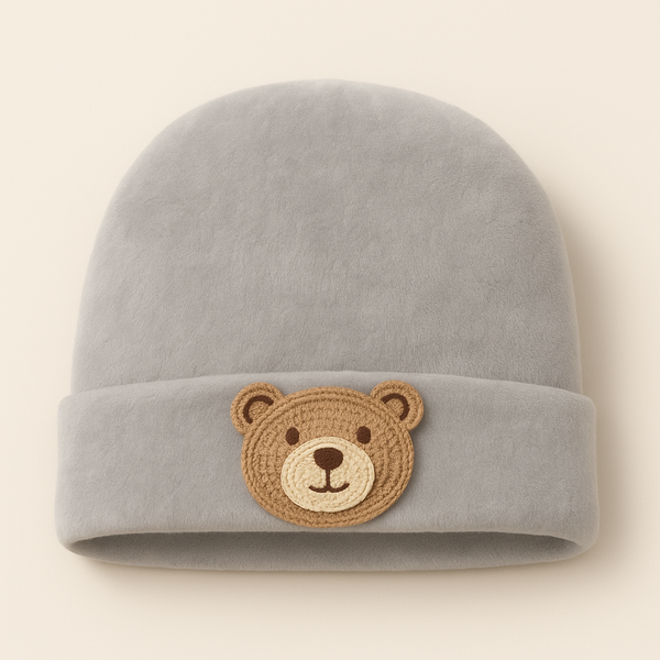 SUNSHINE BABY FLEECE CAP BEAR GREY