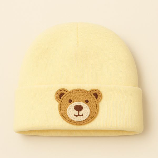 SUNSHINE BABY FLEECE CAP BEAR YELLOW
