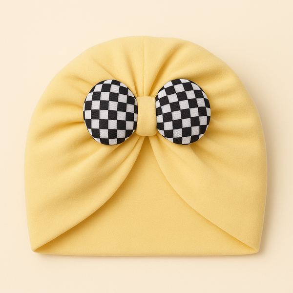 SUNSHINE BABY FLEECE TURBAN CAP WITH BOW ORANGE