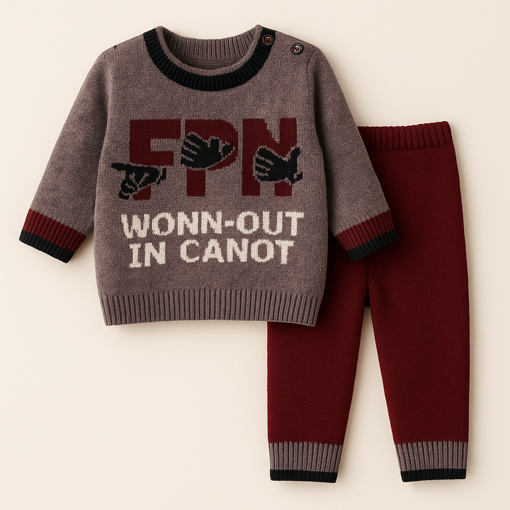 SUNSHINE BABY WOOLEN PAJAMA SET WONN-OUT SHADE PURPLE 0-3M