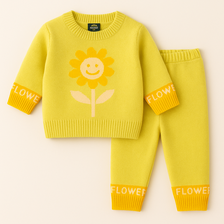 SUNSHINE BABY FLEECE PAJAMA SET SUNFLOWER YELLOW 0-3M