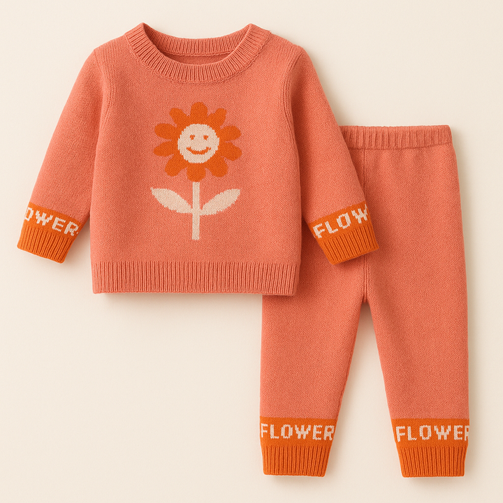 SUNSHINE BABY FLEECE PAJAMA SET SUNFLOWER PINK 0-3M