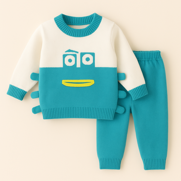 SUNSHINE BABY WOOLEN PAJAMA SET CRAB BLUE 0-3 M