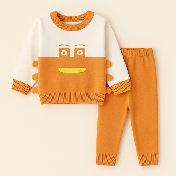 SUNSHINE BABY WOOLEN PAJAMA SET CRAB ORANGE 0-3 M