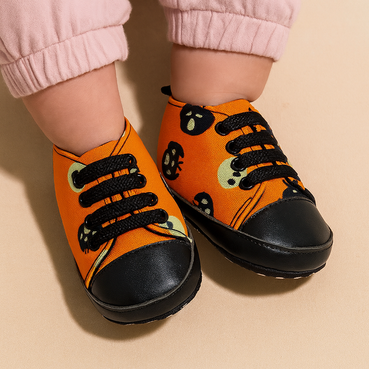 SUNSHINE BABY SHOES HALLOWEEN ORANGE & BLACK NO 13