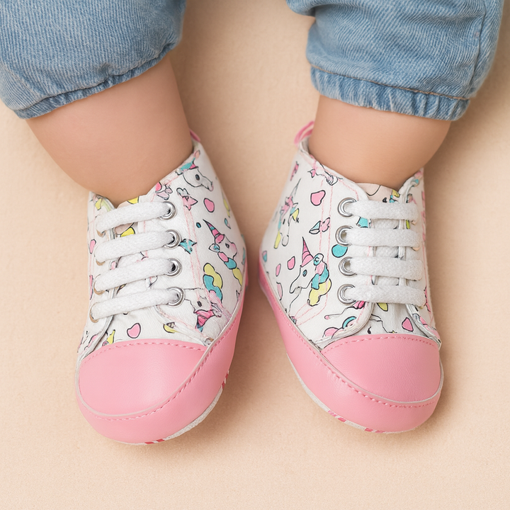 SUNSHINE BABY SHOES UNICORN WHITE & PINK NO 13