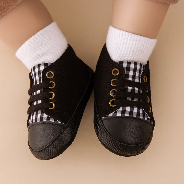 SUNSHINE BABY SHOES CANVAS SOLID BLACK NO 13