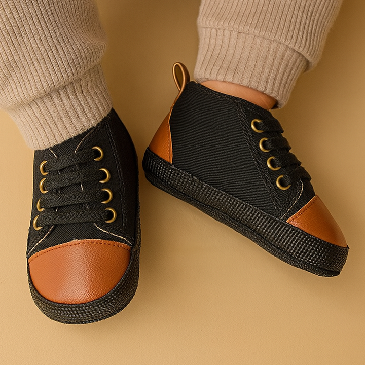 SUNSHINE BABY SHOES BLACK & BROWN NO 13