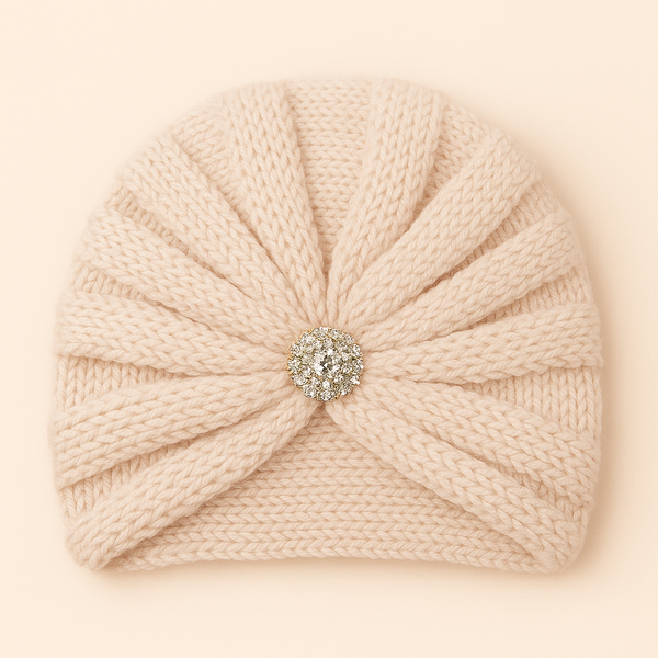 SUNSHINE BABY TURBAN WOOLEN CAP BEIGE