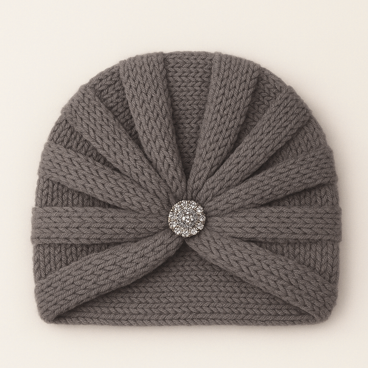 SUNSHINE BABY TURBAN WOOLEN CAP GREY