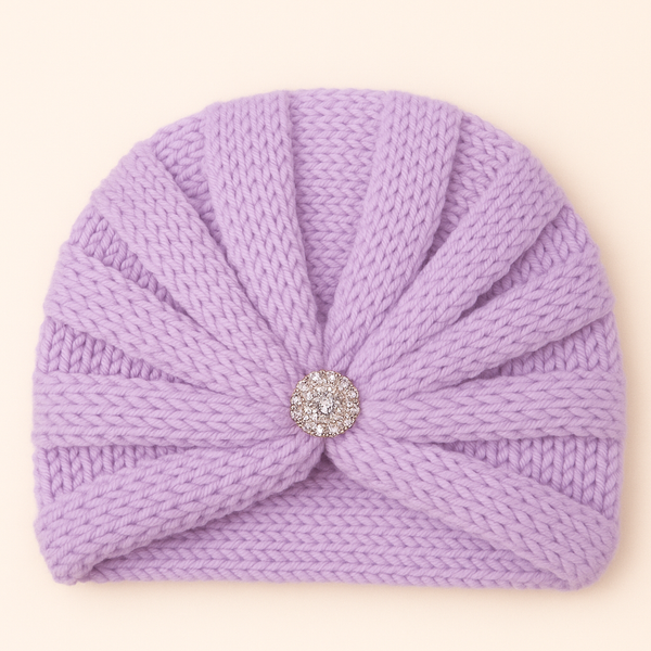 SUNSHINE BABY TURBAN WOOLEN CAP PURPLE
