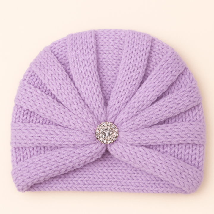 SUNSHINE BABY TURBAN WOOLEN CAP PURPLE