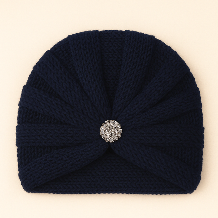 SUNSHINE BABY TURBAN WOOLEN CAP NAVY BLUE