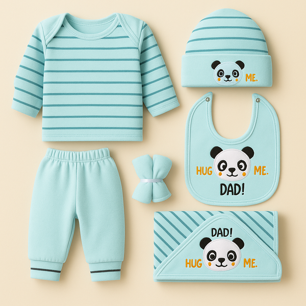 SUNSHINE BABY 9 PCS GIFTSET PANDA HUG ME DAD SEA BLUE NB