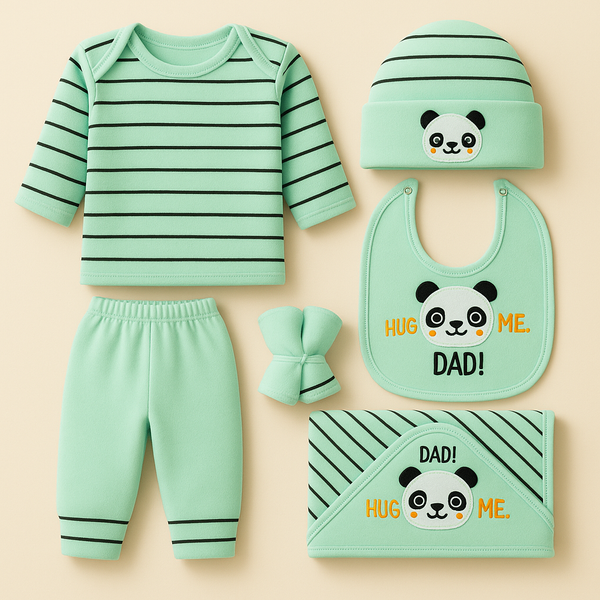SUNSHINE BABY 9 PCS GIFTSET PANDA HUG ME DAD SEA GREEN NB
