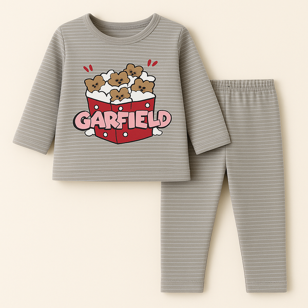 SUNSHINE BABY PAJAMA SET CARFIELD NARROW STRIPES GREY 12-18 M