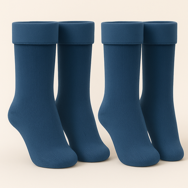 Kids Fleece Socks Pack Of 2 Pair Navy Blue (2-4 Years) - Sunshine