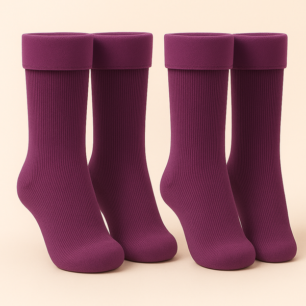 Kids Fleece Socks Pack Of 2 Pair Purple (2-4 Years) - Sunshine