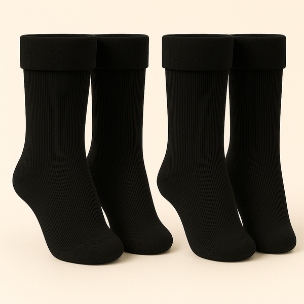 Kids Fleece Socks Pack Of 2 Pair Black (2-4 Years) - Sunshine