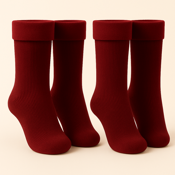 Kids Fleece Socks Pack Of 2 Pair Maroon (2-4 Years) - Sunshine