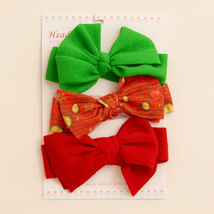 SUNSHINE BABY GIRL HEADBANDS BOW PACK OF 3 RED