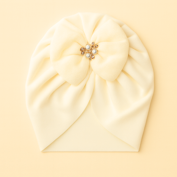 SUNSHINE BABY TURBAN CAP PEARL OFFWHITE