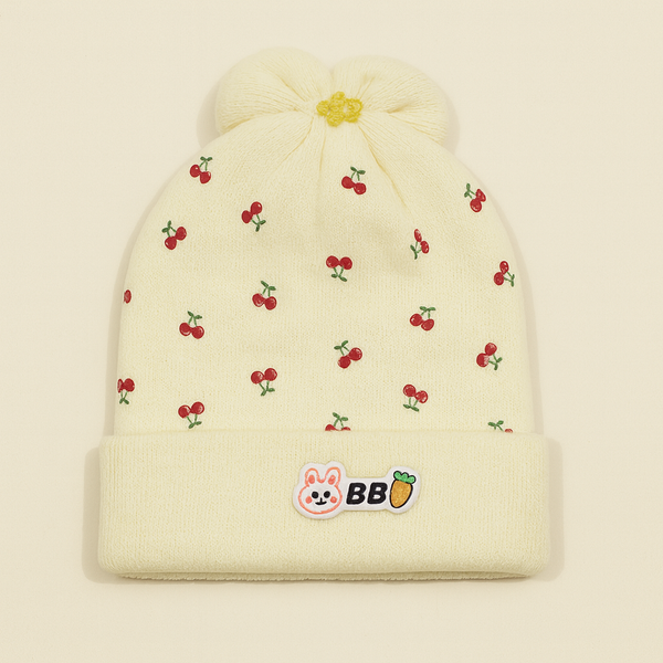 SUNSHINE BABY WOOLEN CAP WITH BOW YELLOW