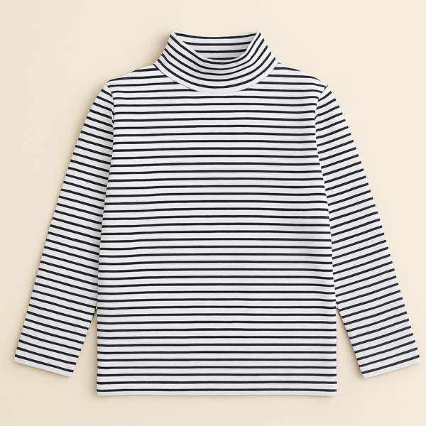 SUNSHINE KIDS WINTER MOCK NECK STRIPES BLACK 24 7-8Y (SW)