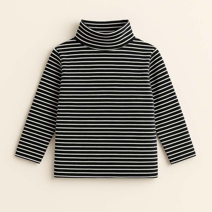 SUNSHINE KIDS WINTER MOCK NECK STRIPES BLACK & WHITE 24 7-8Y (SW)