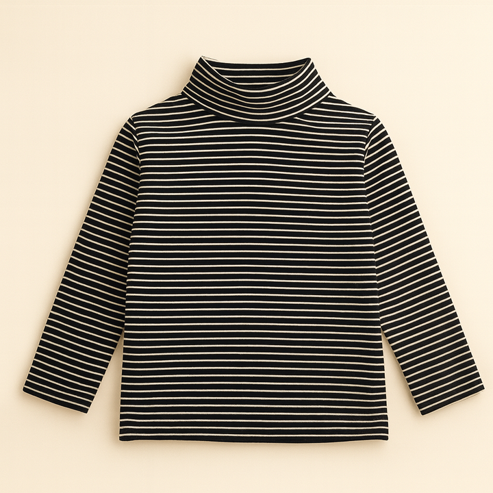 SUNSHINE KIDS WINTER MOCK NECK WHITE STRIPES BLACK 24 7-8Y (SW)