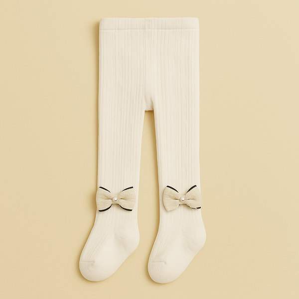 SUNSHINE KIDS LEGGY WITH BOW WHITE 10-12(5-6Y)