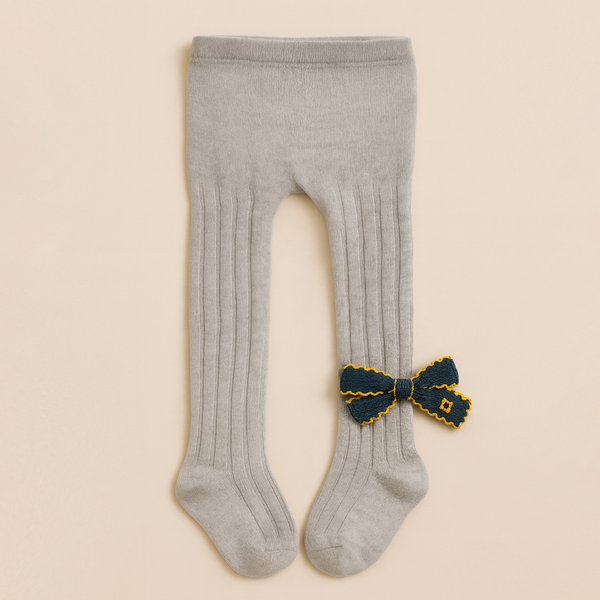 SUNSHINE KIDS LEGGY WITH BOW GREY 5-7(2-3Y)