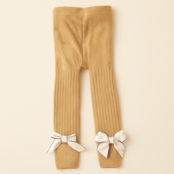 SUNSHINE KIDS LEGGY WITH BOW BEIGE 10-12(5-6Y)