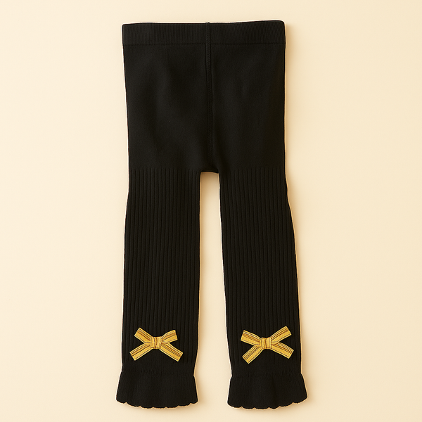 SUNSHINE FANCY LEGGY WITH BOW BLACK(21-23)
