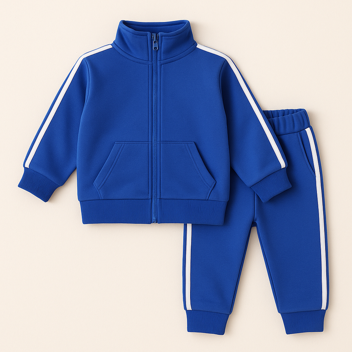 BABA GARMENTS KIDS POLYESTER ZIPPER TRACKSUIT ROYAL BULE9-10Y