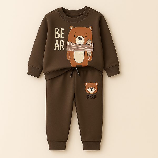 SUSNHINE KIDS FLEECE TRACKSUIT BEAR BROWN 4Y