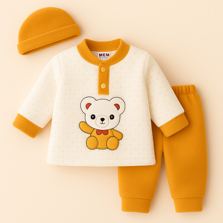 SUNSHINE BABY PAJAMA SET WITH CAP BEAR YELLOW 12-18M
