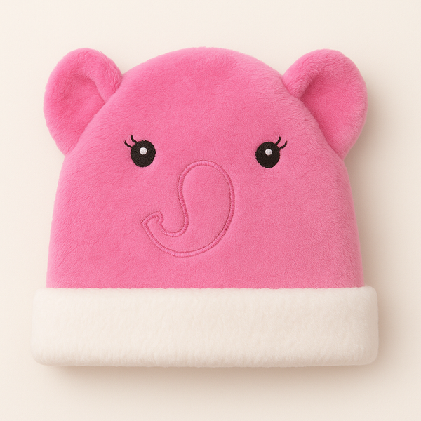 SUNSHINE BABY FLEECE CAP ELEPHANT PINK