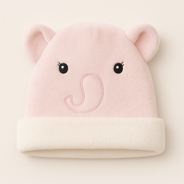 SUNSHINE BABY FLECE CAP BEAR PINK