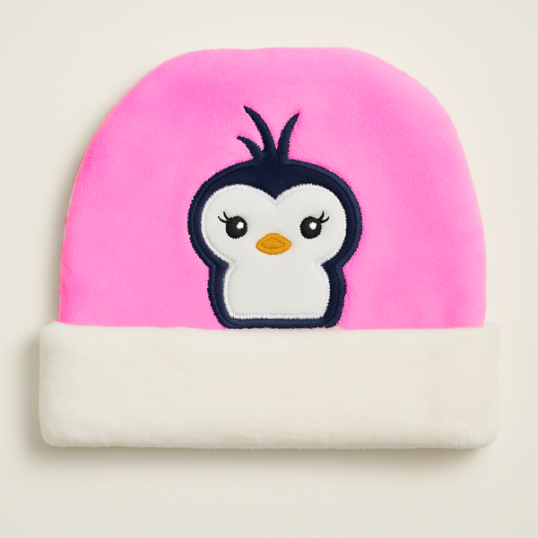 SUNSHINE BABY FLEECE CAP PENGUIN DARK PINK