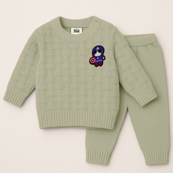 SUNSHINE BABY WOOLEN PAJAMA SET CAPTAIN AMERICA  GREY NB