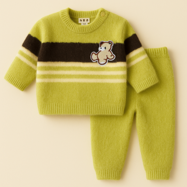 SUNSHINE BABY FUR PAJAMA SET BEAR GREEN NB