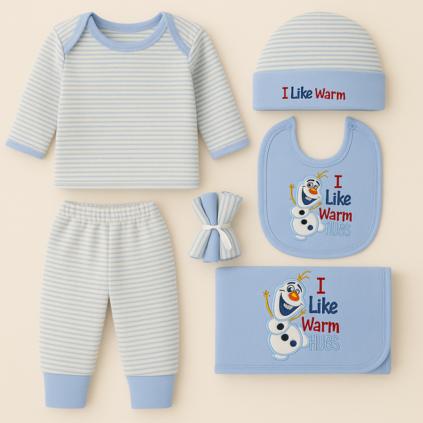 SUNSHINE BABY FLEECE GIFT SET 9 PCS WARM HUGS BLUE