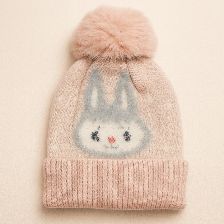 SUNSHINE BABY WINTER WOOLEN CAP KIITY BROWN