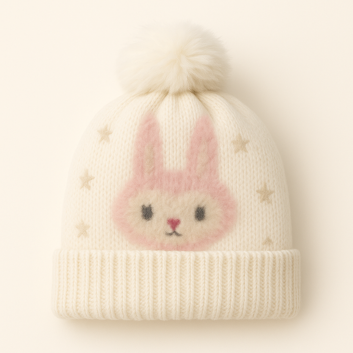 SUNSHINE BABY WINTER WOOLEN CAP KIITY WHITE