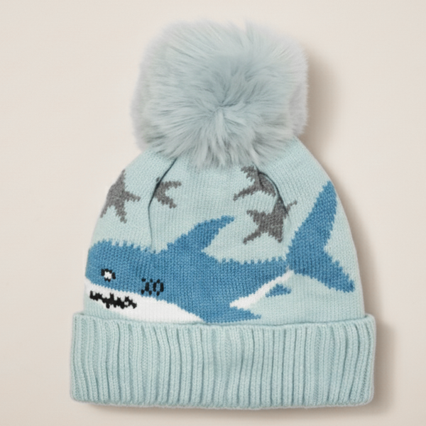 SUNSHINE BABY WINTER WOOLEN CAP SHARK LIGHT BLUE