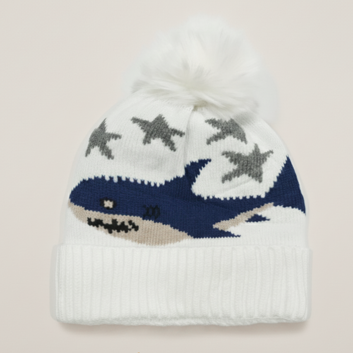 SUNSHINE BABY WINTER WOOLEN CAP SHARK WHITE